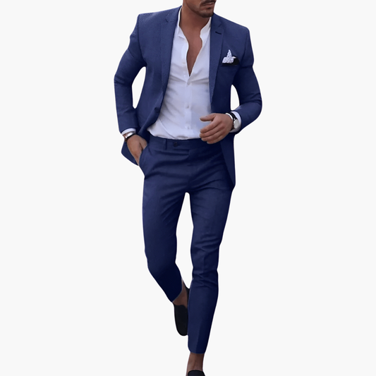 Men’s Suit Set with Jacket and Slim Trousers