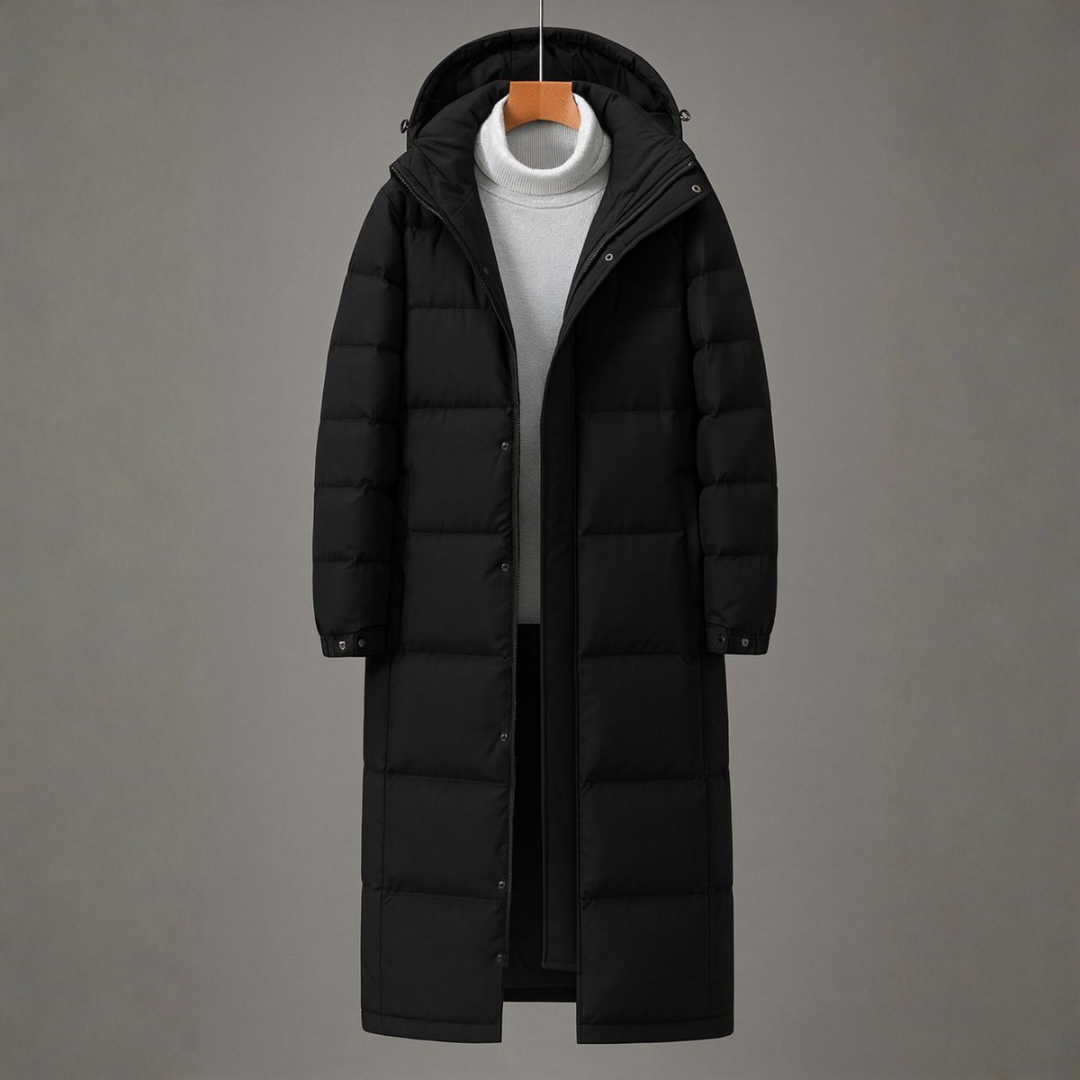 Harold | Men’s Long Parka with Hood and Zipper