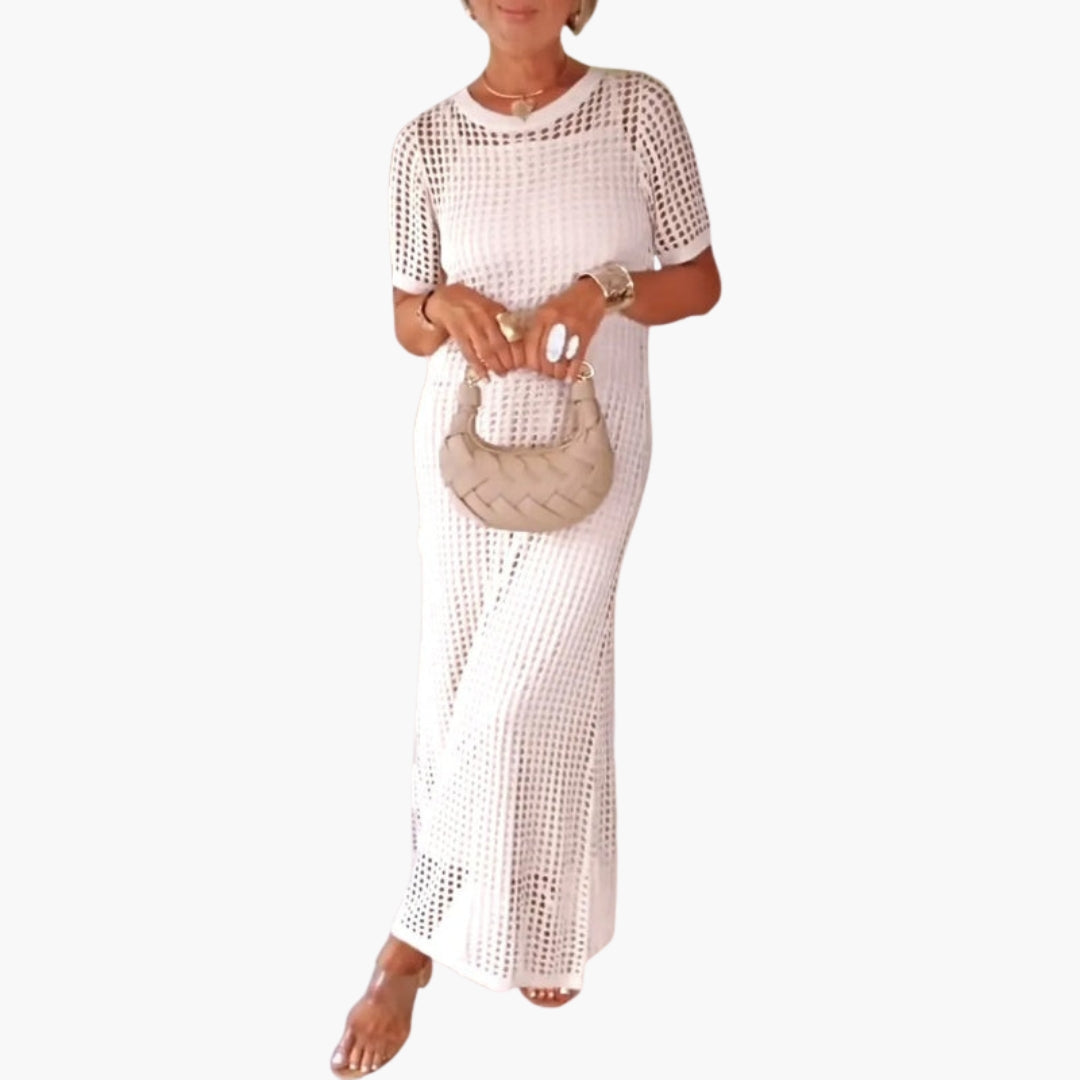 Women's Long Dress with Cut-Out and Inner Layer