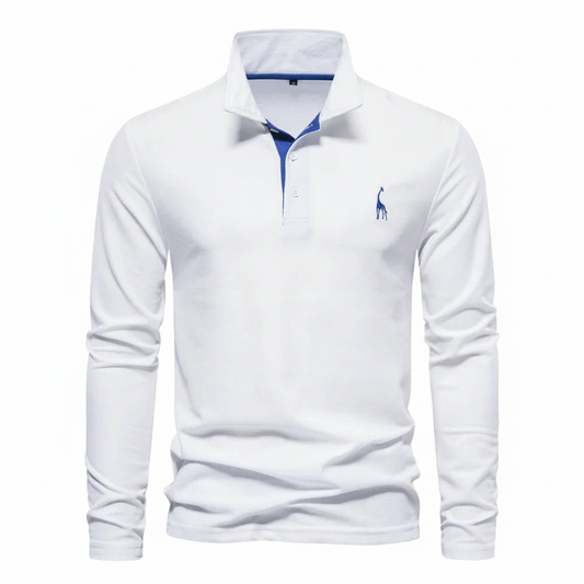 Slim Fit Long Sleeve Polo Shirt for Men