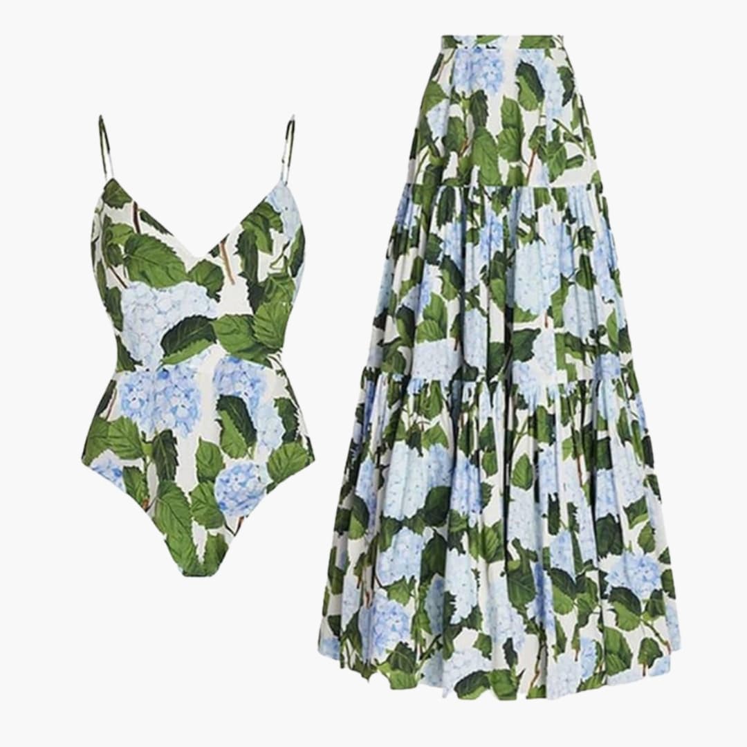 Women’s Floral Halter Neck Midi Dress