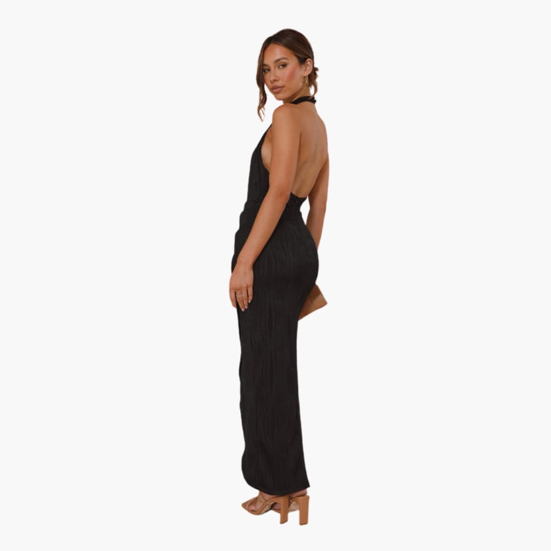 Women’s Maxi Dress with Halter Neck and Side Slit