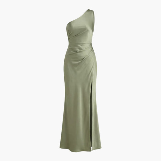 Women’s One - Shoulder Evening Dress with Side Slit