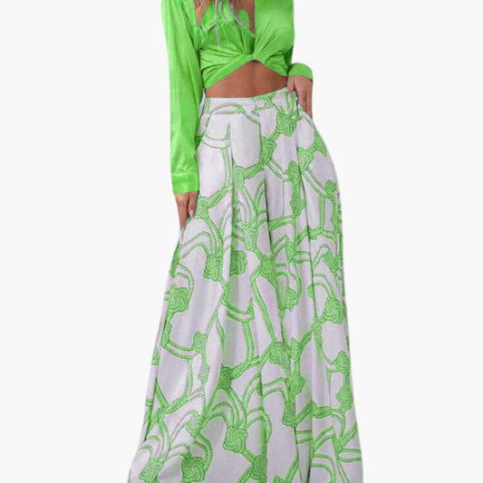 Women's Sleeveless Crop Top & amp - Long Skirt Dress