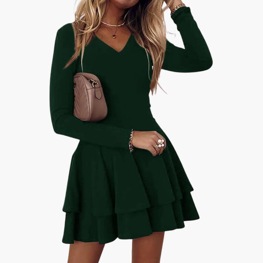 Women’s Sleeveless V-Neck Dress with Tiered Skirt