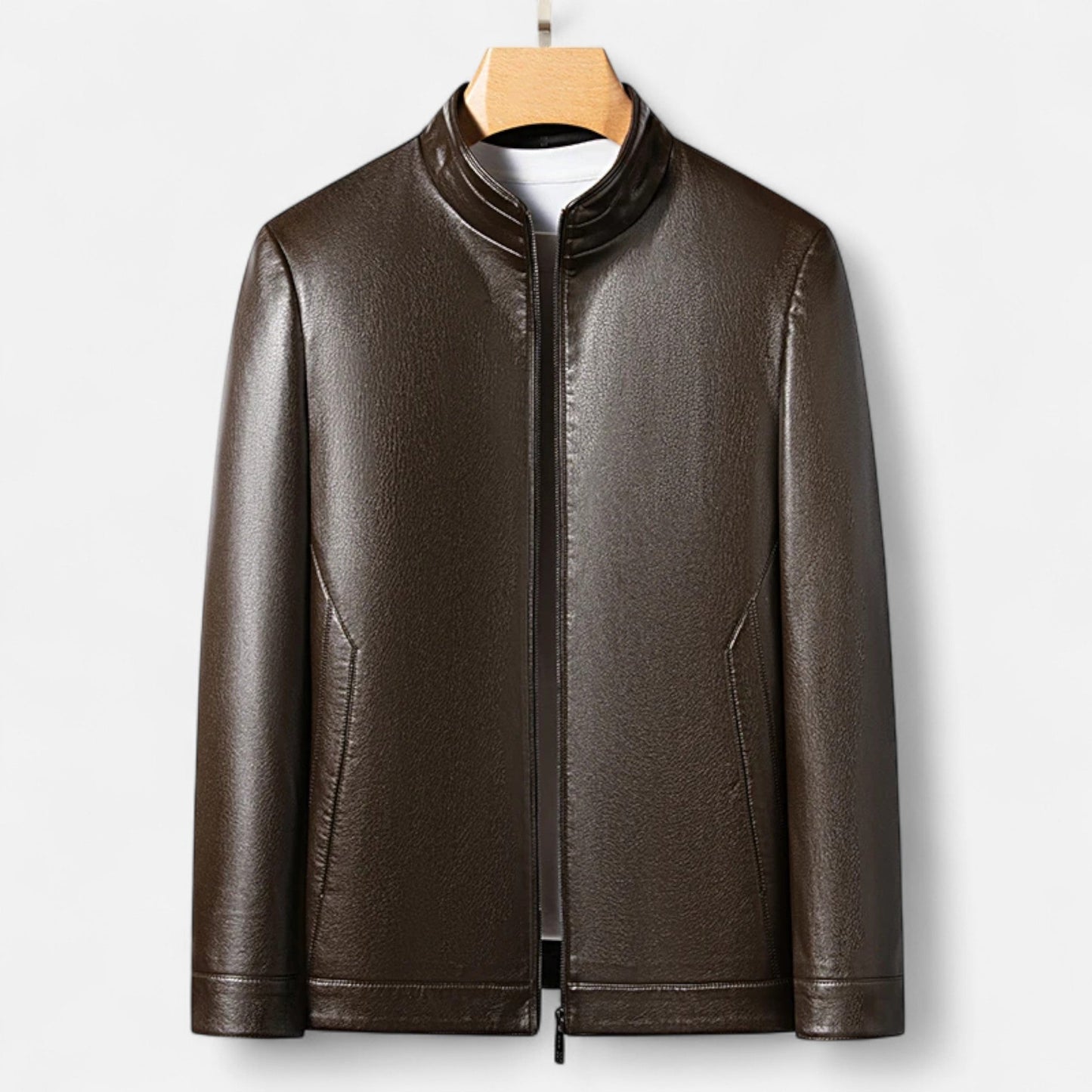Danny | Men’s PU Leather Jacket – Stand Collar Autumn Elegance