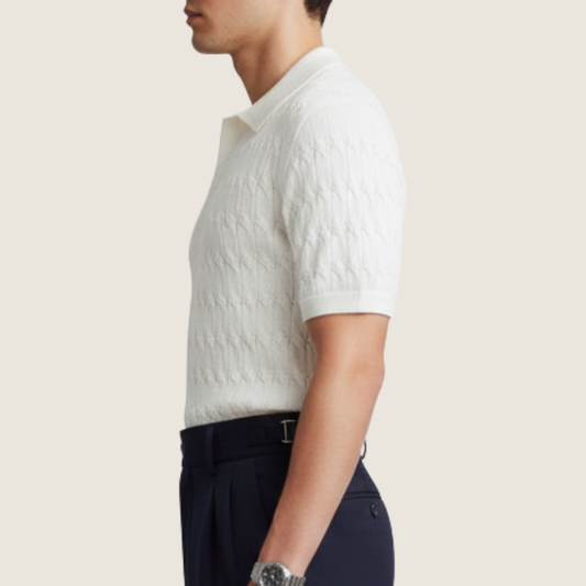 Noel | Men's Textured Short Sleeve Polo Shirt