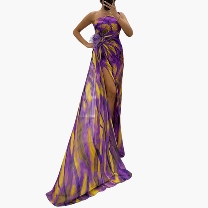 Women One Shoulder Maxi Dress with Flowing Silhouette