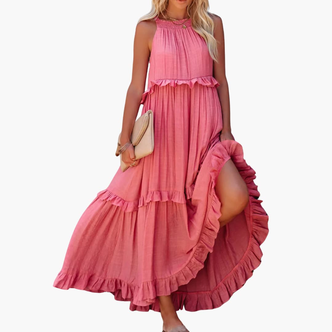 Maxi Dress Layers - Ruffle Dress for Women, Elegant & Airy