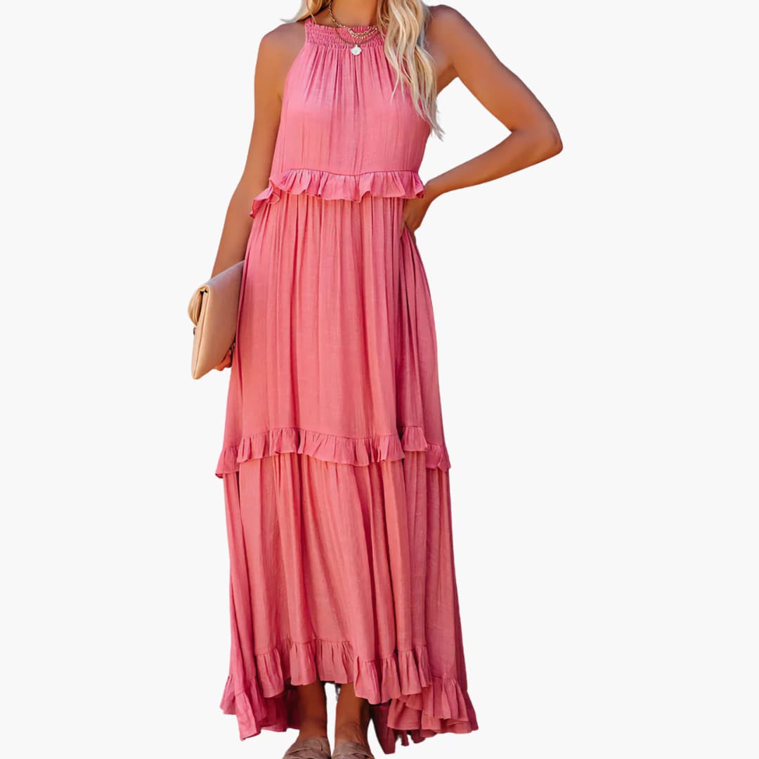 Maxi Dress Layers - Ruffle Dress for Women, Elegant & Airy