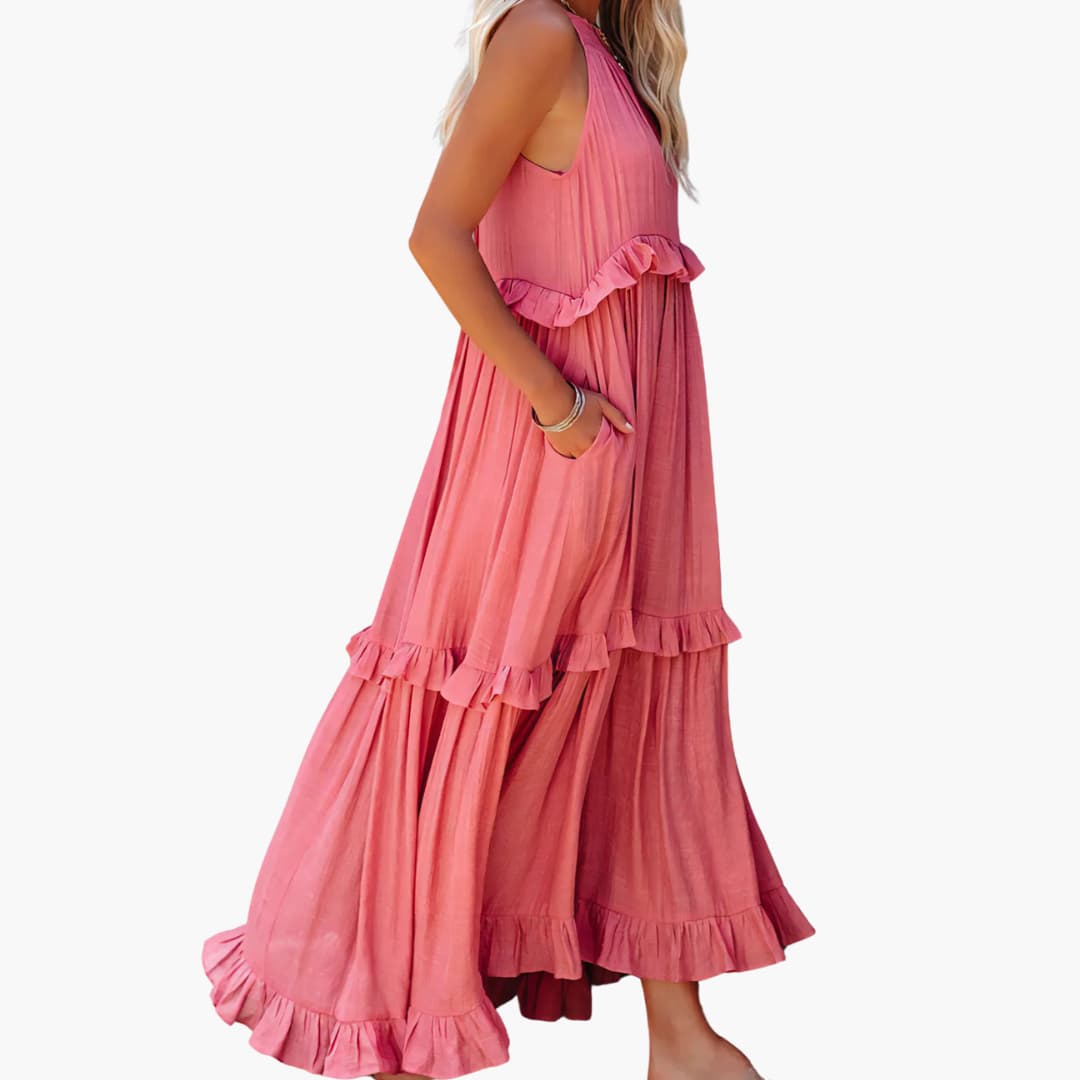 Maxi Dress Layers - Ruffle Dress for Women, Elegant & Airy