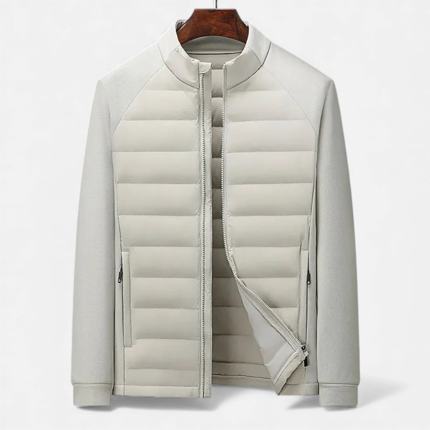 Liam | Men’s Quilted Down Jacket with Stand-Up Collar