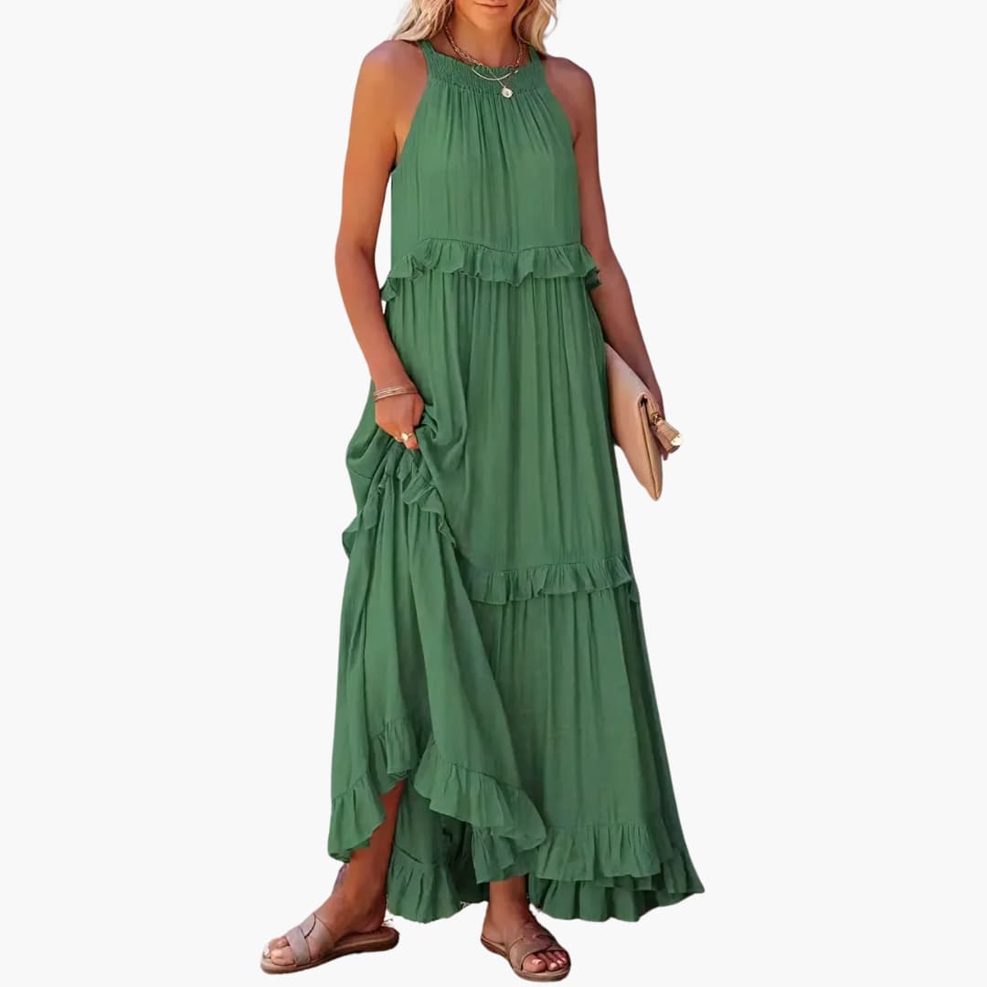 Maxi Dress Layers - Ruffle Dress for Women, Elegant & Airy