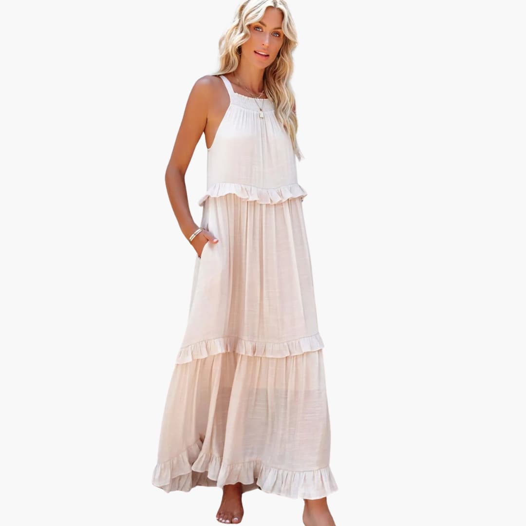 Maxi Dress Layers - Ruffle Dress for Women, Elegant & Airy