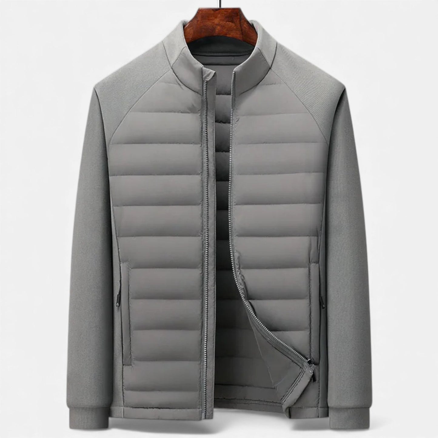Liam | Men’s Quilted Down Jacket with Stand-Up Collar
