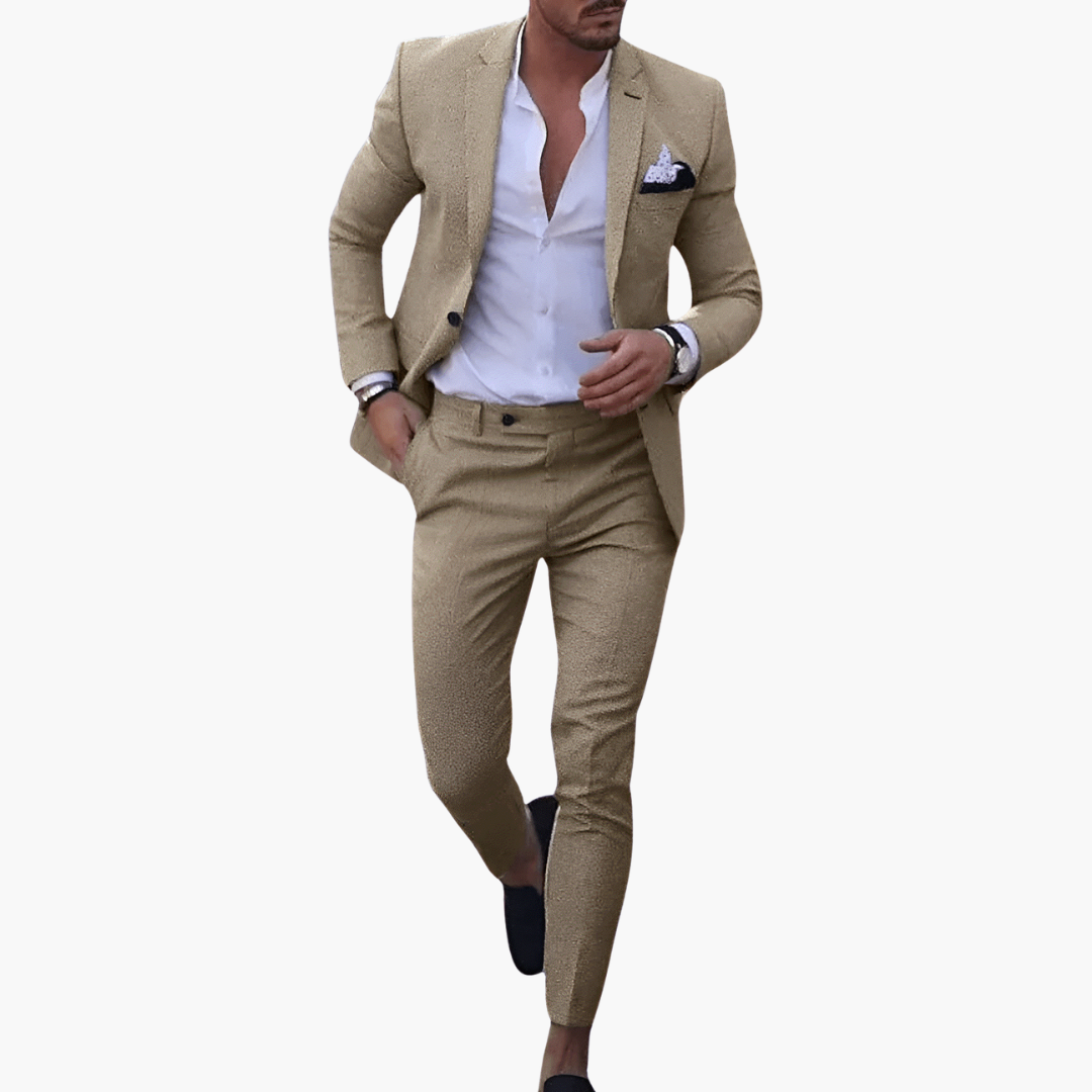 Men’s Suit Set with Jacket and Slim Trousers