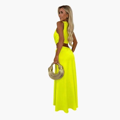 Summer Dress for Women – Cut-Out, V-Neck, Side Slit