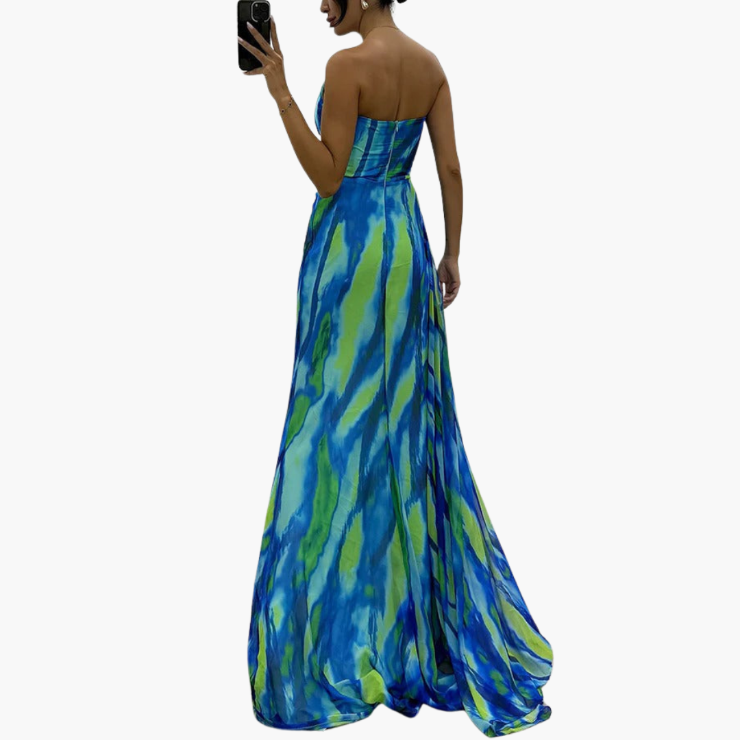 Women One Shoulder Maxi Dress with Flowing Silhouette