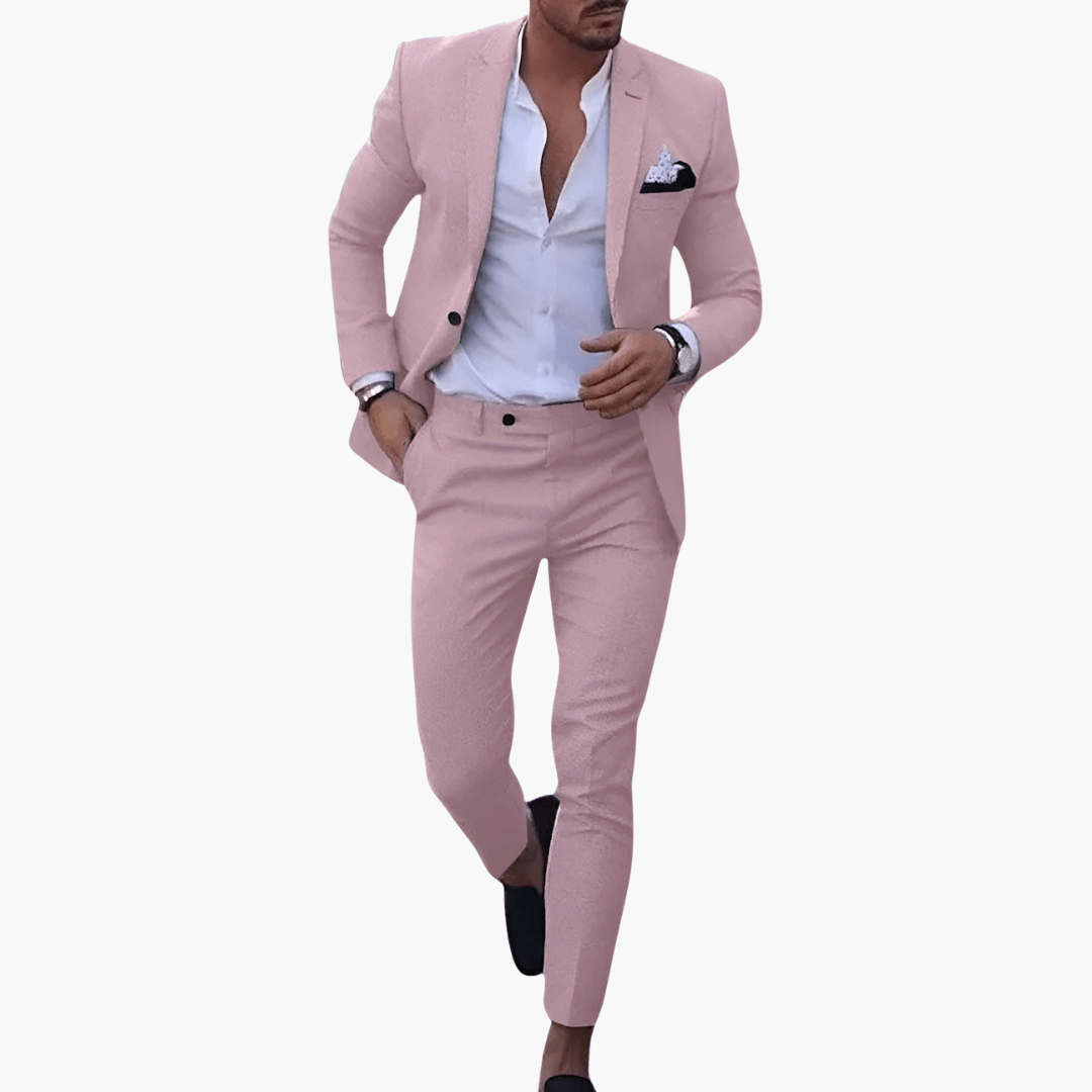 Men’s Suit Set with Jacket and Slim Trousers