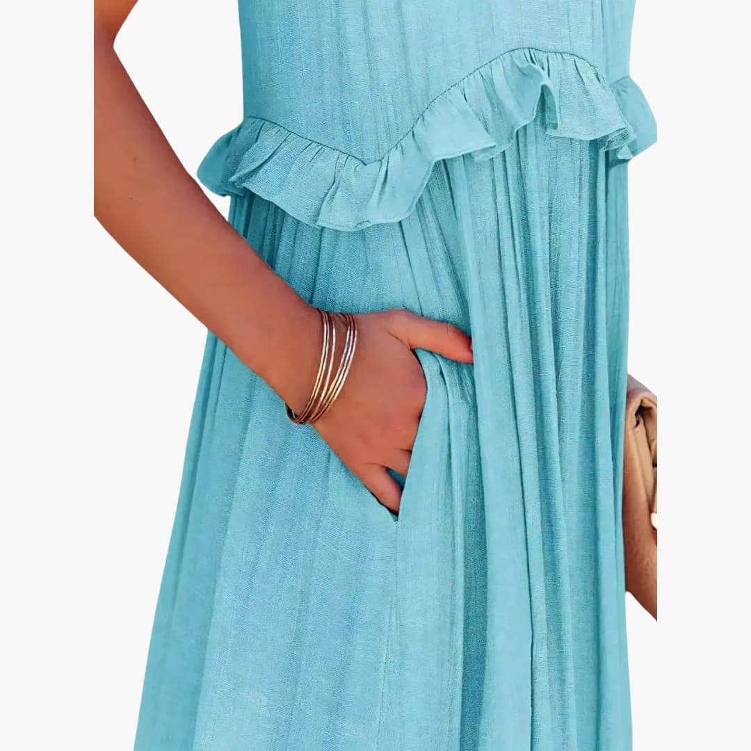 Maxi Dress Layers - Ruffle Dress for Women, Elegant & Airy