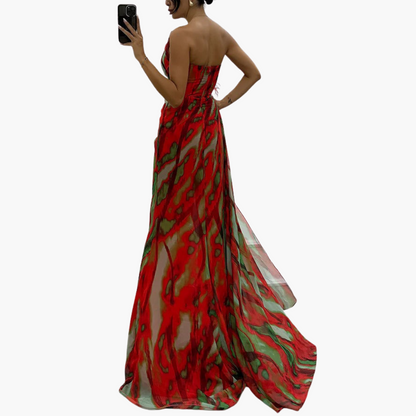 Women One Shoulder Maxi Dress with Flowing Silhouette