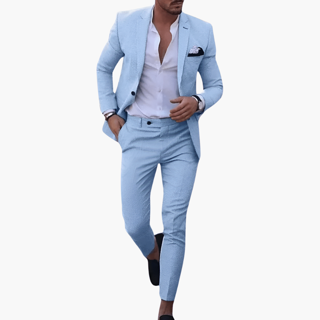 Men’s Suit Set with Jacket and Slim Trousers