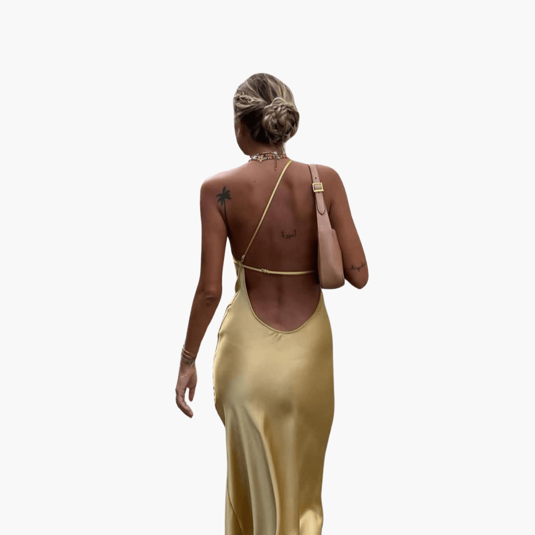 Satin Slip Dress for Women with Slit – Elegant Evening Dress