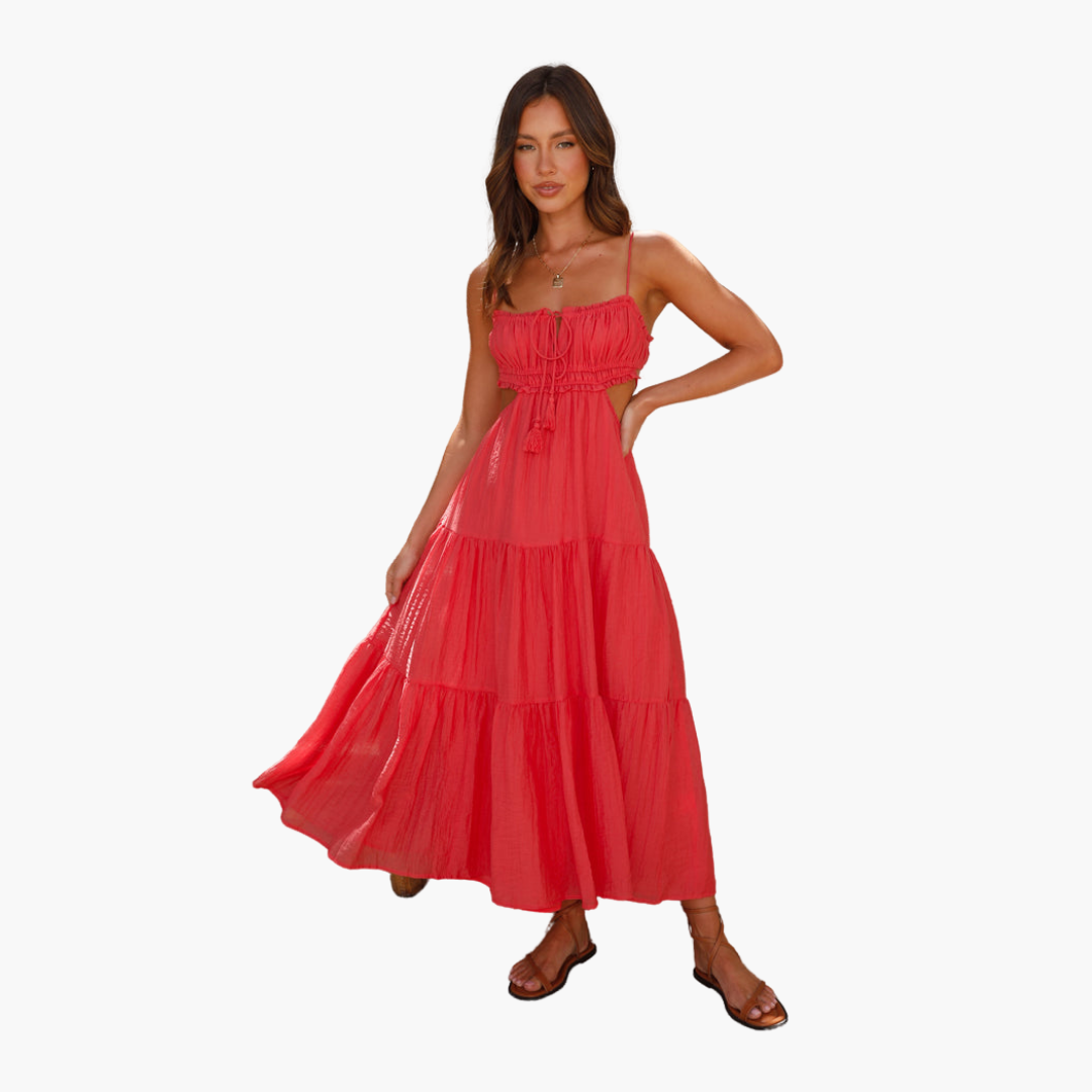 Maxi Dress for Women – Boho Style with Ties