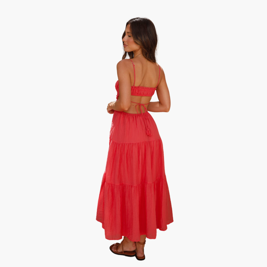 Maxi Dress for Women – Boho Style with Ties