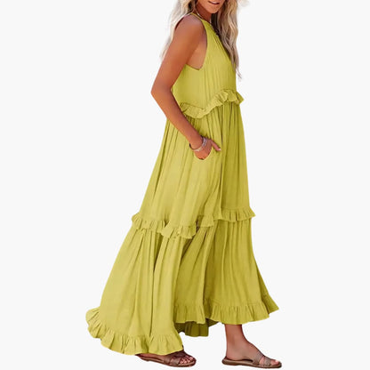 Maxi Dress Layers - Ruffle Dress for Women, Elegant & Airy