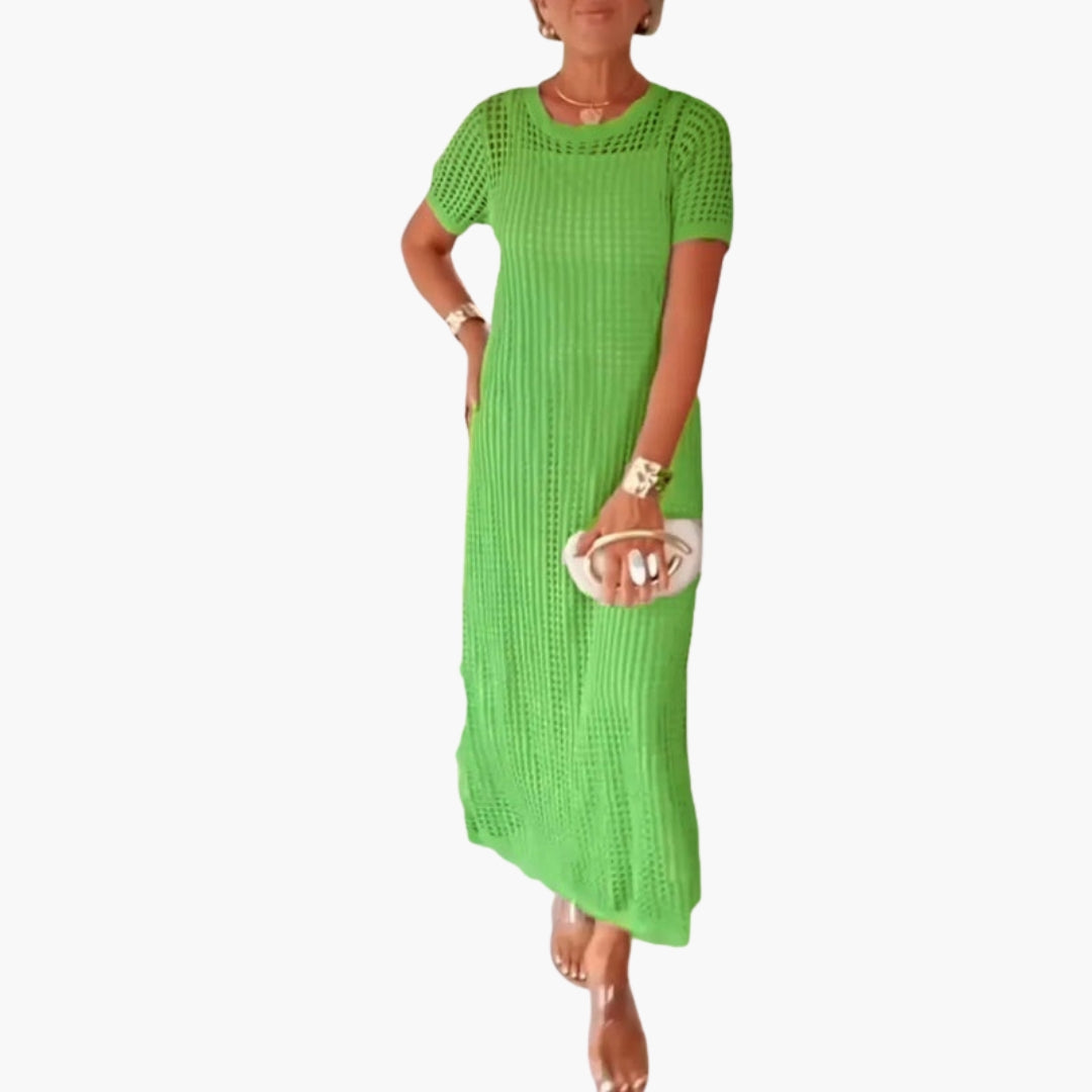 Women's Long Dress with Cut-Out and Inner Layer