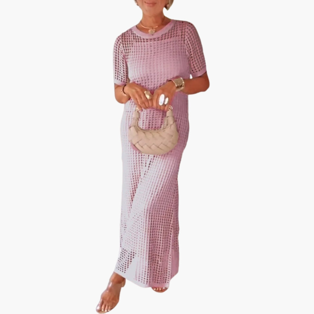 Women's Long Dress with Cut-Out and Inner Layer
