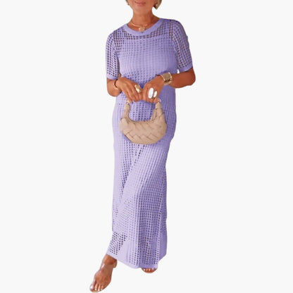 Women's Long Dress with Cut-Out and Inner Layer