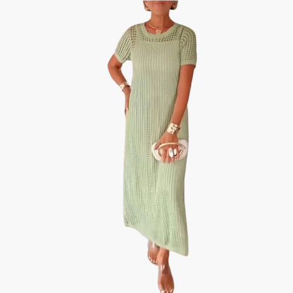 Women's Long Dress with Cut-Out and Inner Layer