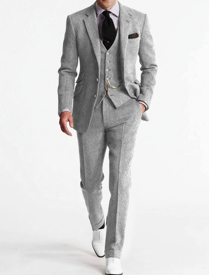 Slim Fit Three Piece Suit for Men