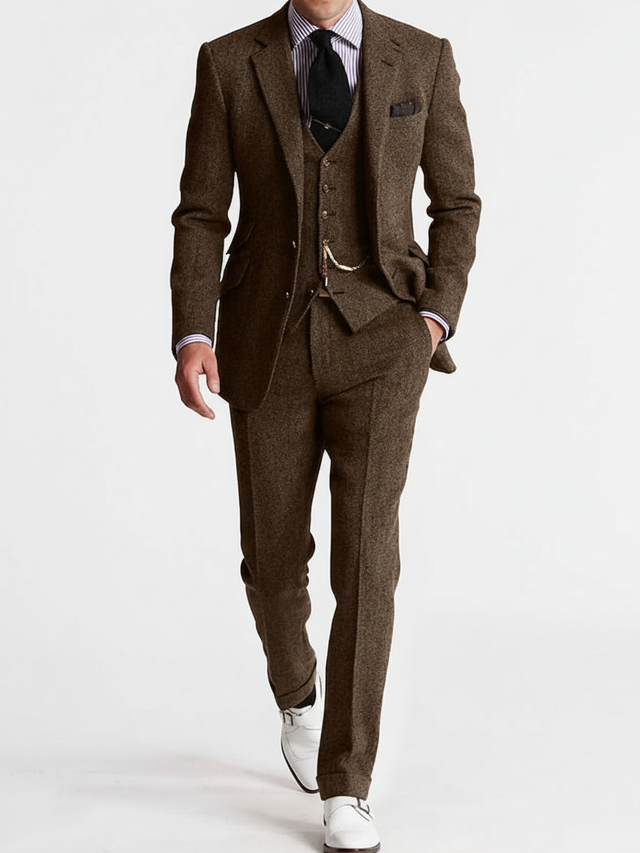 Slim Fit Three Piece Suit for Men