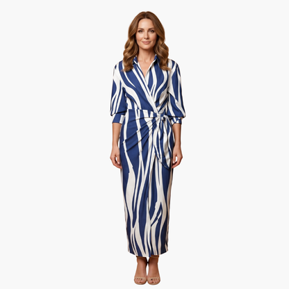Striped Shirt Dress – Women's Maxi Dress Made of Cotton