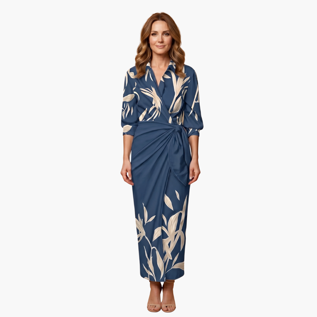 Striped Shirt Dress – Women's Maxi Dress Made of Cotton