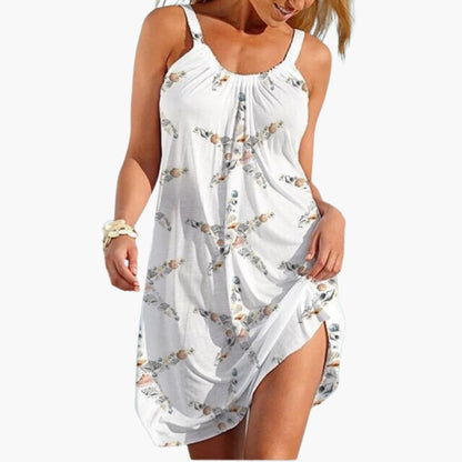 Women’s Beach Dress with Sleeveless Design and Knee Length