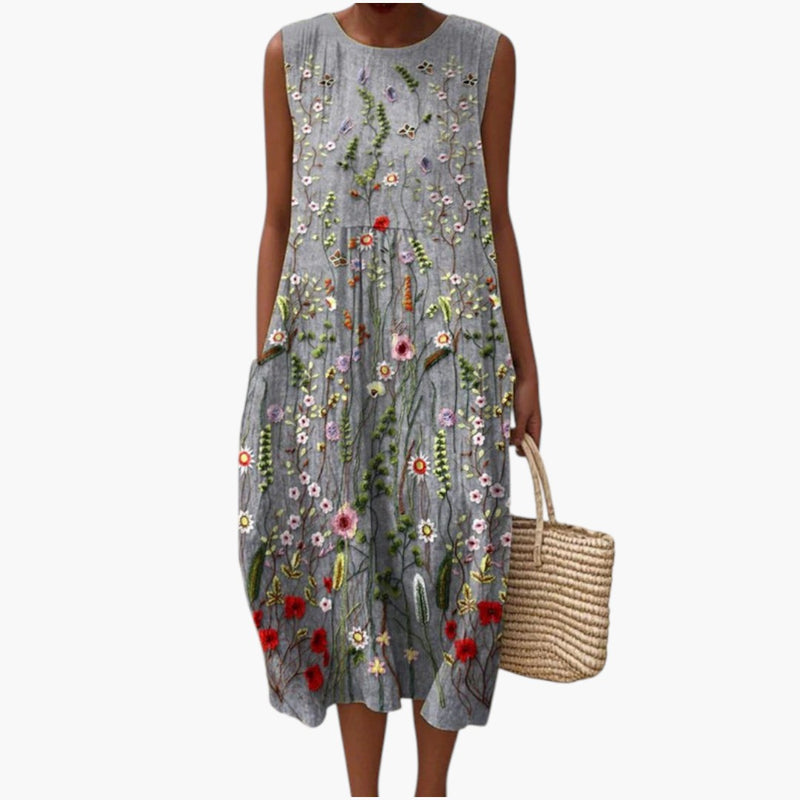 Women's Dress with Sleeveless Design and Loose Fit
