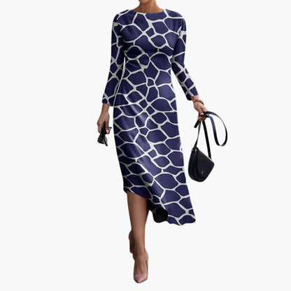Women’s Long Sleeve Dress with Asymmetrical Hem