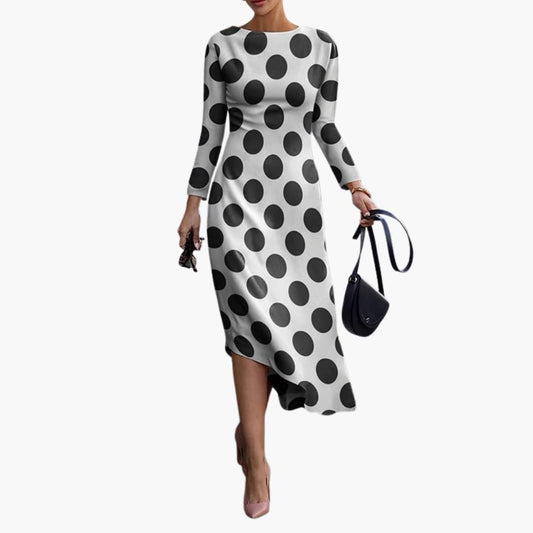 Women’s Long Sleeve Dress with Asymmetrical Hem