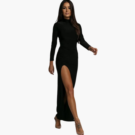 Women’s Long Sleeve Dress with Round Neckline