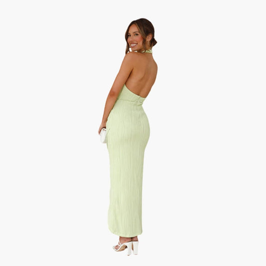 Women’s Maxi Dress with Halter Neck and Side Slit