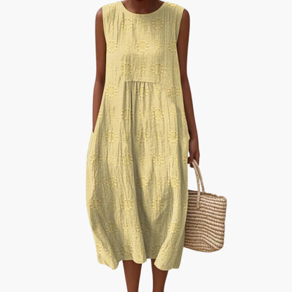 Women's Maxi Dress with Sleeveless Design and Side Pockets