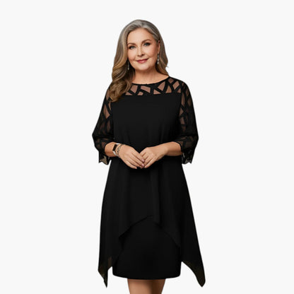 Women's Midi Dress with Adjustable Fit and Long Sleeves