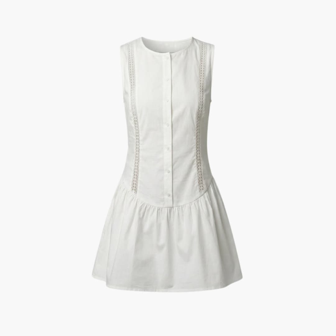 Women’s Mini Dress with Round Neck and Side Cut Outs