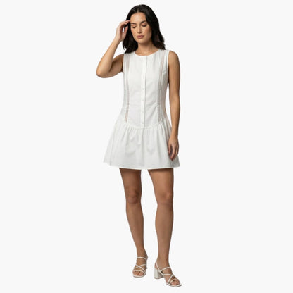 Women’s Mini Dress with Round Neck and Side Cut Outs