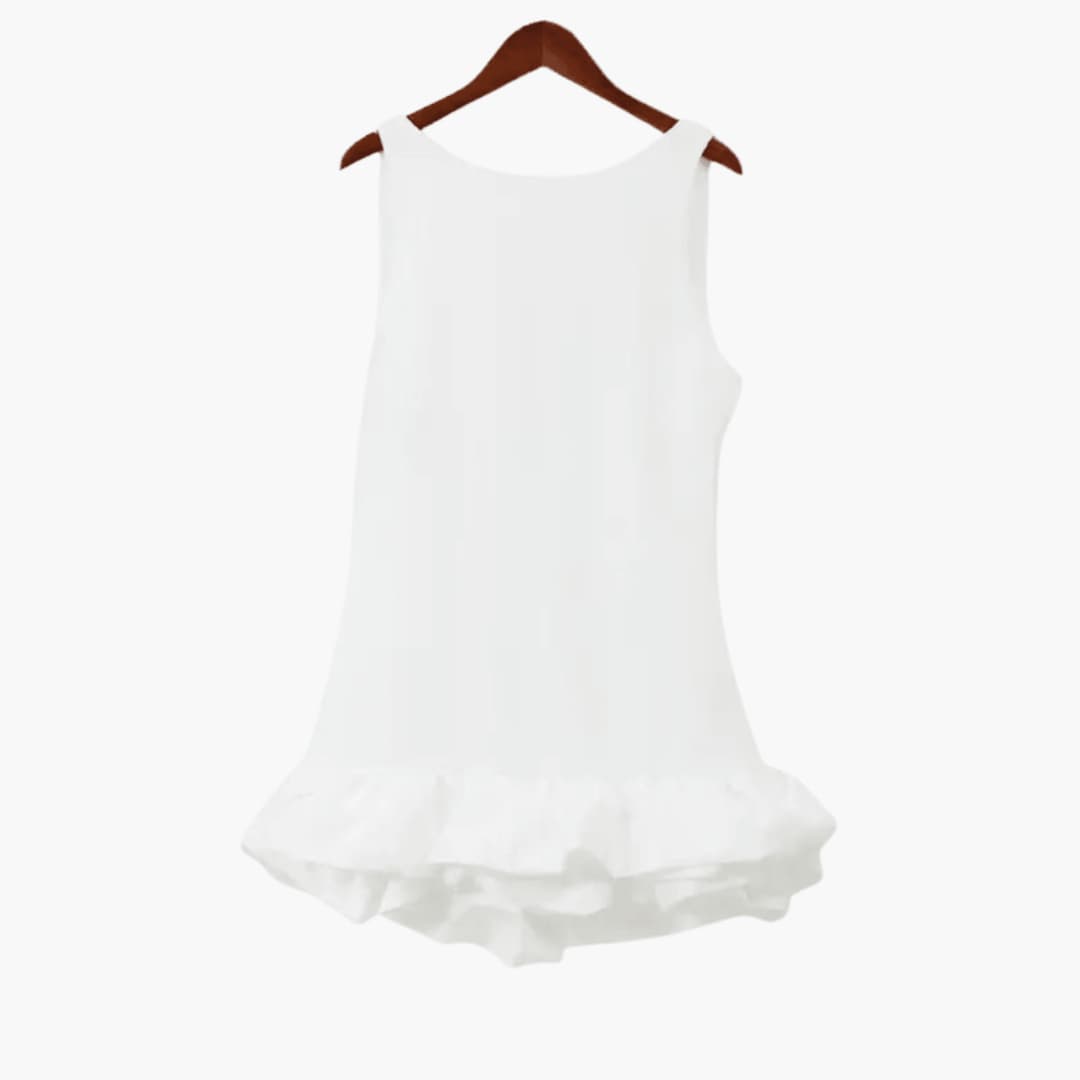 Women’s Mini Dress with Ruffled Hem and Defined Waist