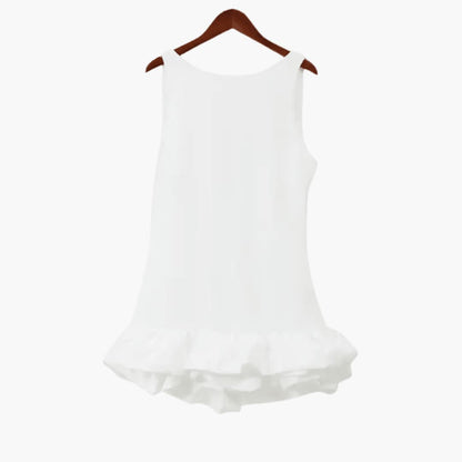 Women’s Mini Dress with Ruffled Hem and Defined Waist